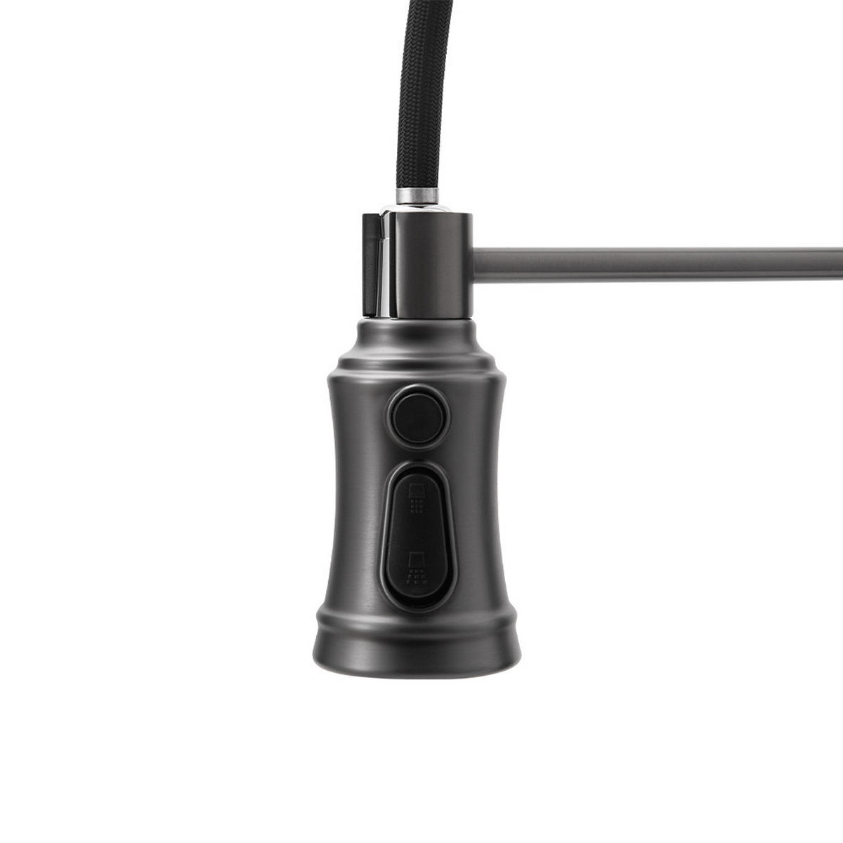 KÜCHENARMATUR Ausziehbar Federbrause Einhandgriff Grau - Grau, Metall (24/53/5.5cm) - Livingandhome