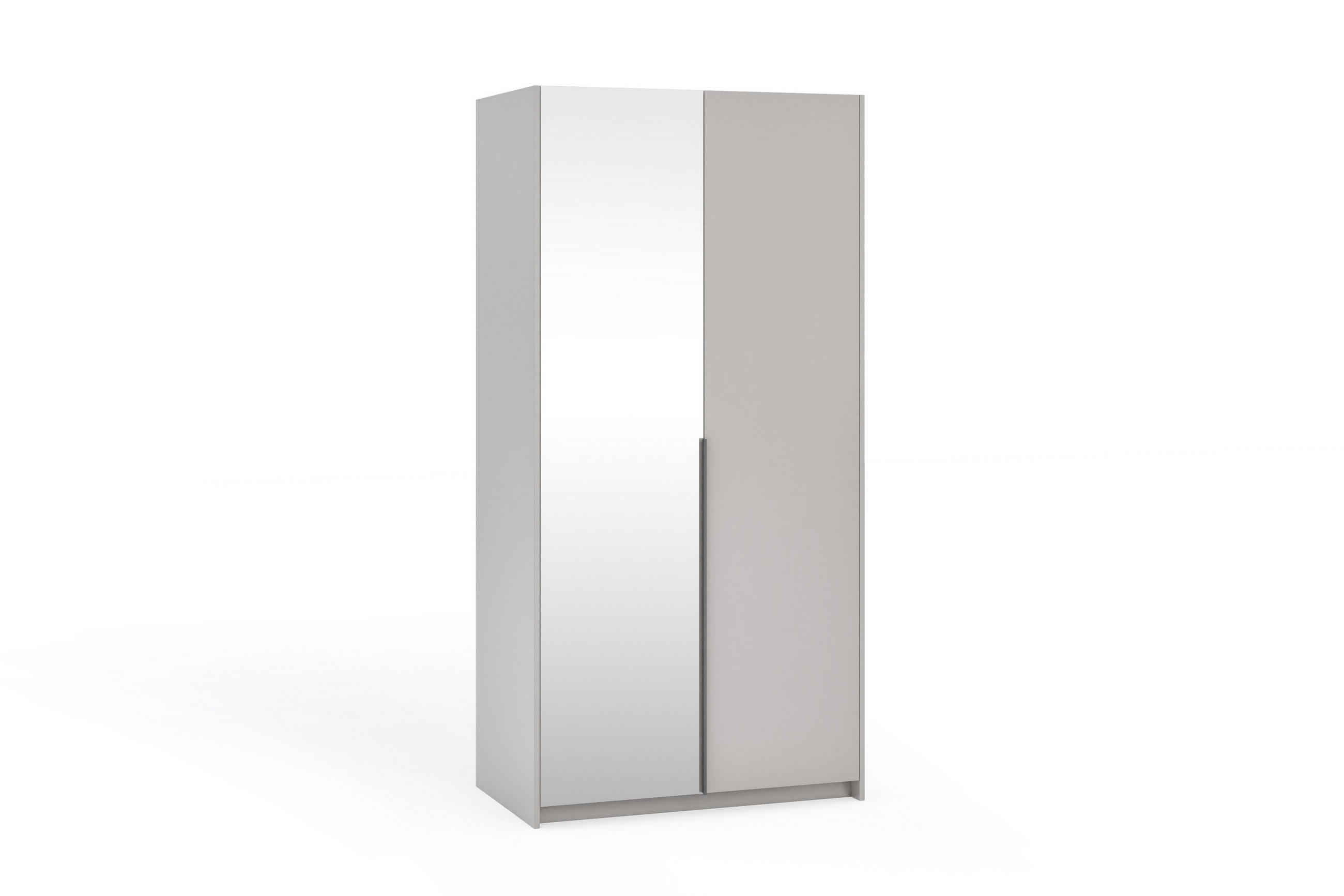 DREHTÜRENSCHRANK THALIA 100/204/58cm 2-türig mit Spiegel Kaschmir - Kaschmir, Holzwerkstoff (100/204/58cm) - MASSENO