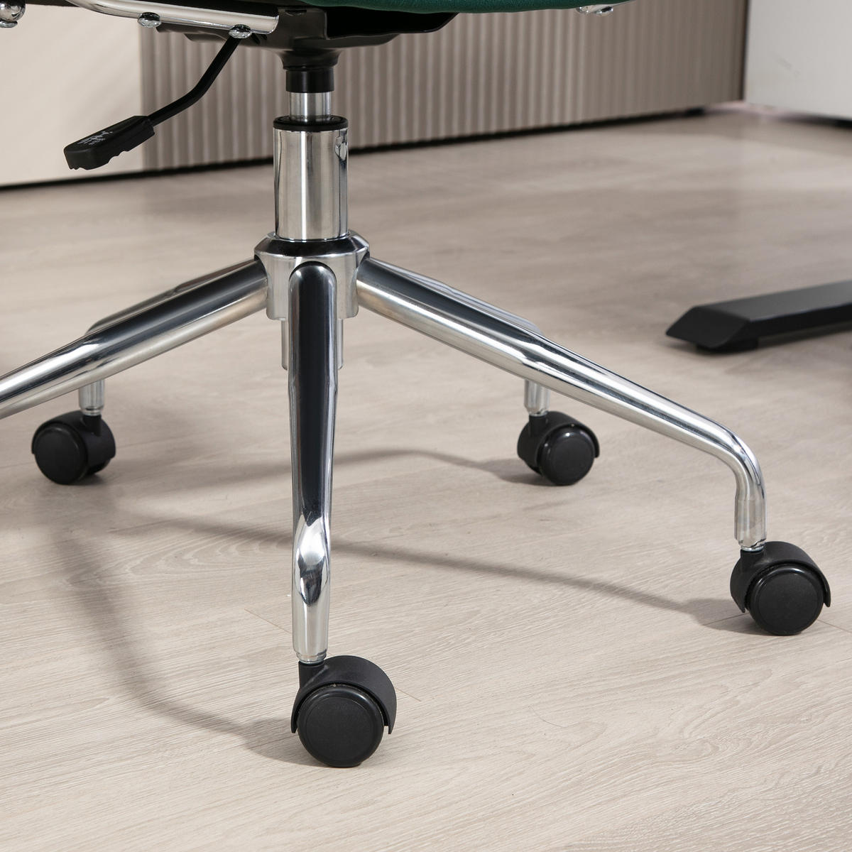 BÜROSTUHL, Schreibtischstuhl mit Rattanoptik, Wippfunktion für Home Office, Grün - Grün, Kunststoff (58/94/65cm) - HOMCOM
