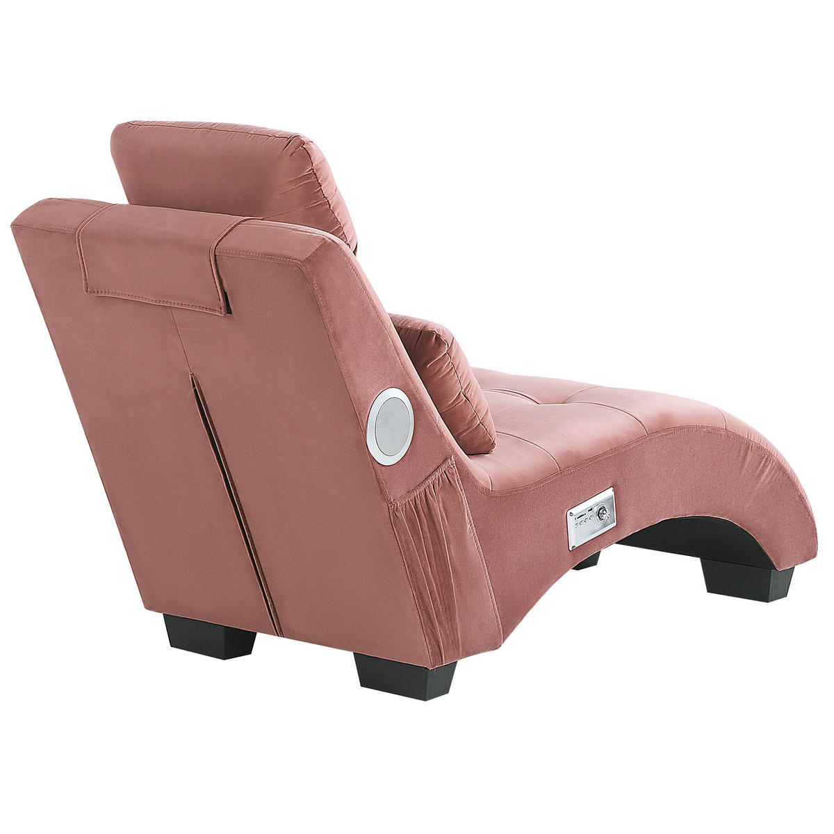 CHAISELONGUE Samtstoff Rosa Simorre - Rosa, Textil (157/82/66cm) - Beliani