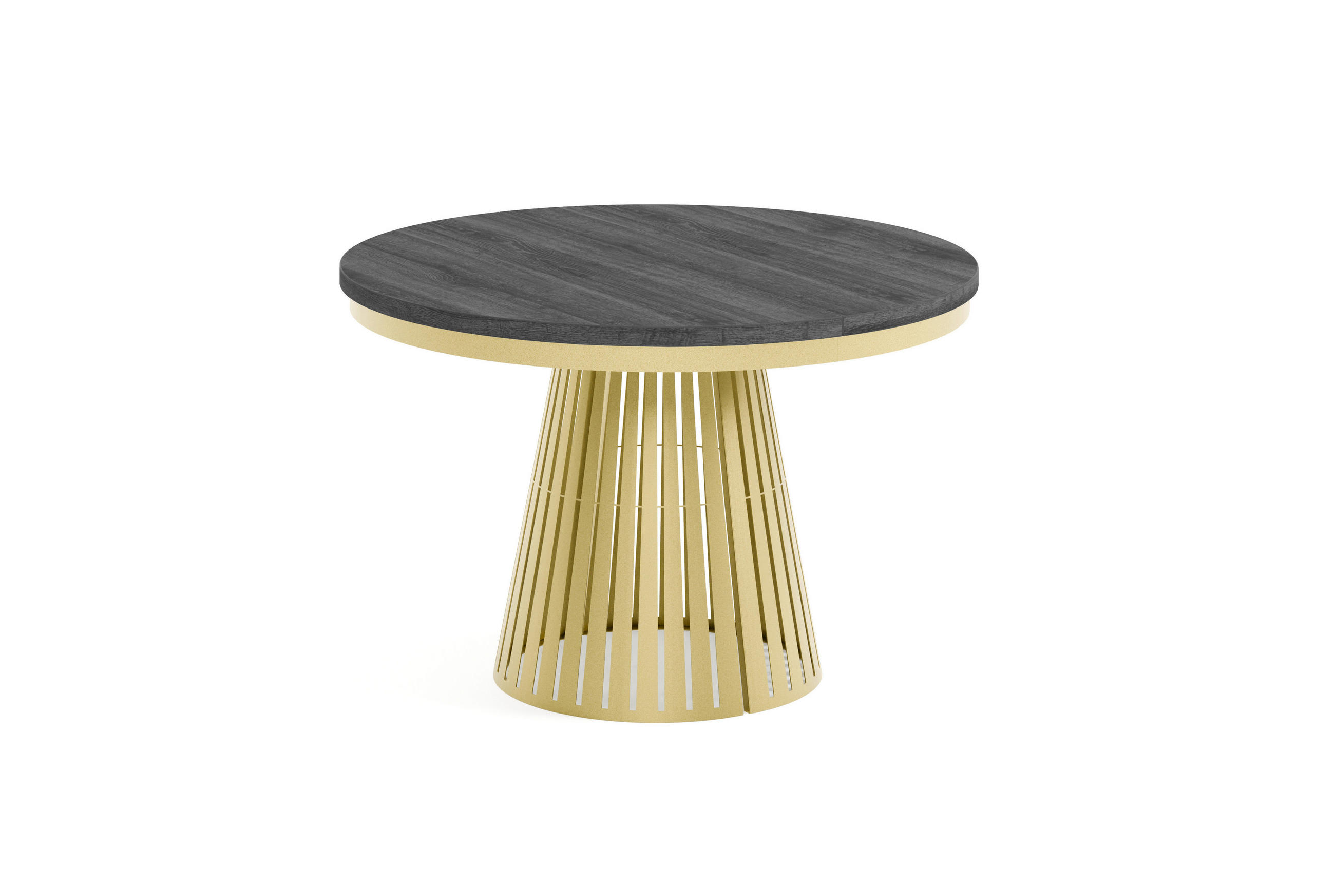 ESSTISCH Cone Bis - Anthrazit/Goldfarben, Holzwerkstoff/Metall (120/120/76cm) - Meblini