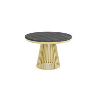 ESSTISCH Cone Bis - Anthrazit/Goldfarben, Holzwerkstoff/Metall (120/120/76cm) - Meblini