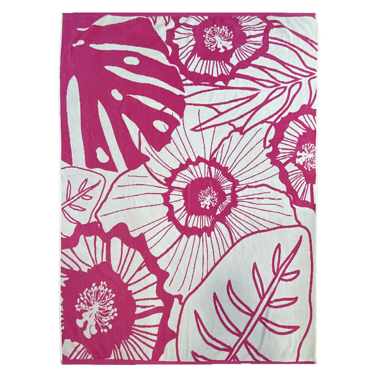 STRANDTUCH Velours-Jacquard Roza 140x180 400 g/m2 Rosa - Pink, Textil (140/180cm) - LE COMPTOIR DE LA PLAGE