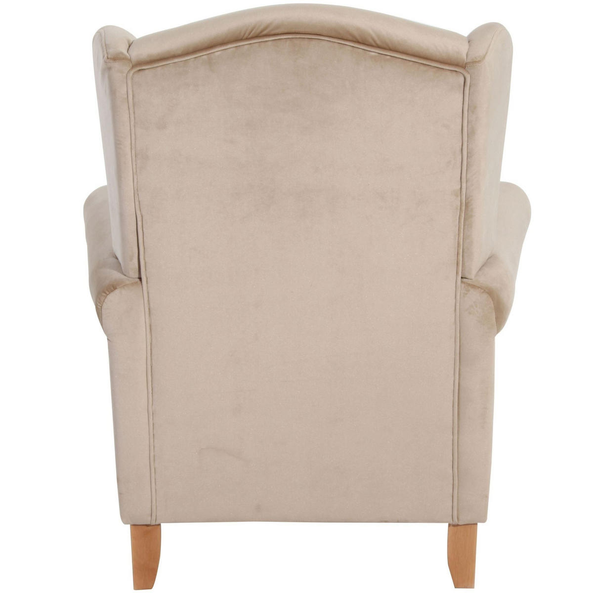 OHRENSESSEL Katria Bezug Samtvelours Buche natur / sand - Sandfarben, Kunststoff (88/108/84cm) - 58aufmkessel