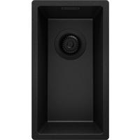 UNTERBAUSPÜLE GRANIT London, 2-er set Alles Schwarz 26/47 cm 1 Becken + Ablauf-Set ab 30er Unterschrank - Schwarz, Kunststoff (26/20/47cm) - Primagran