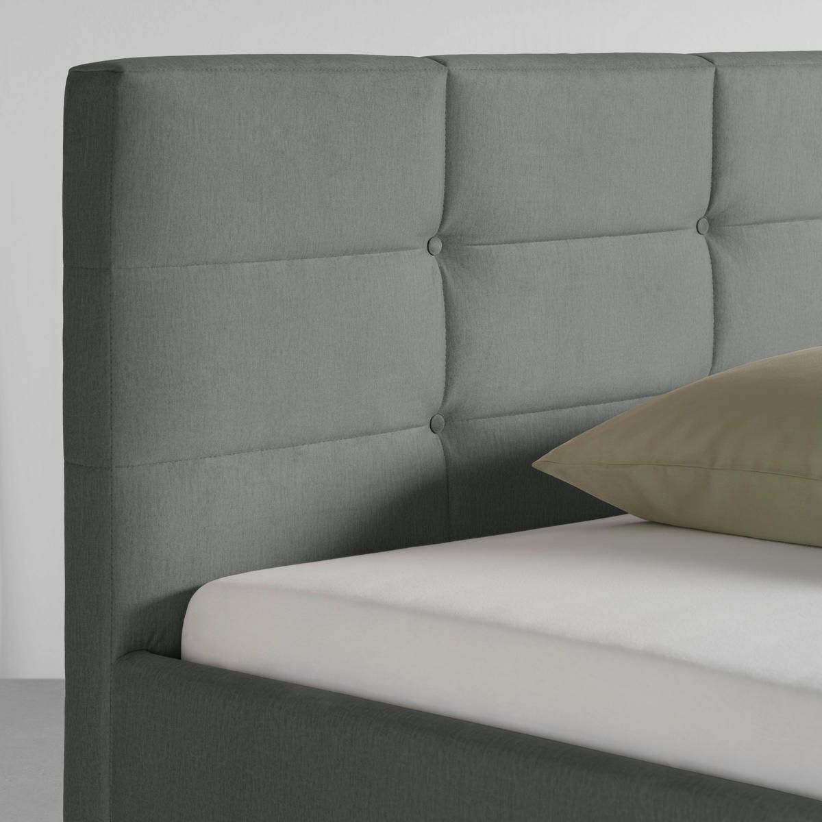 POLSTERBETT Nelo in Grau ca. 180 / 200 cm - Grau, Textil - Mömax