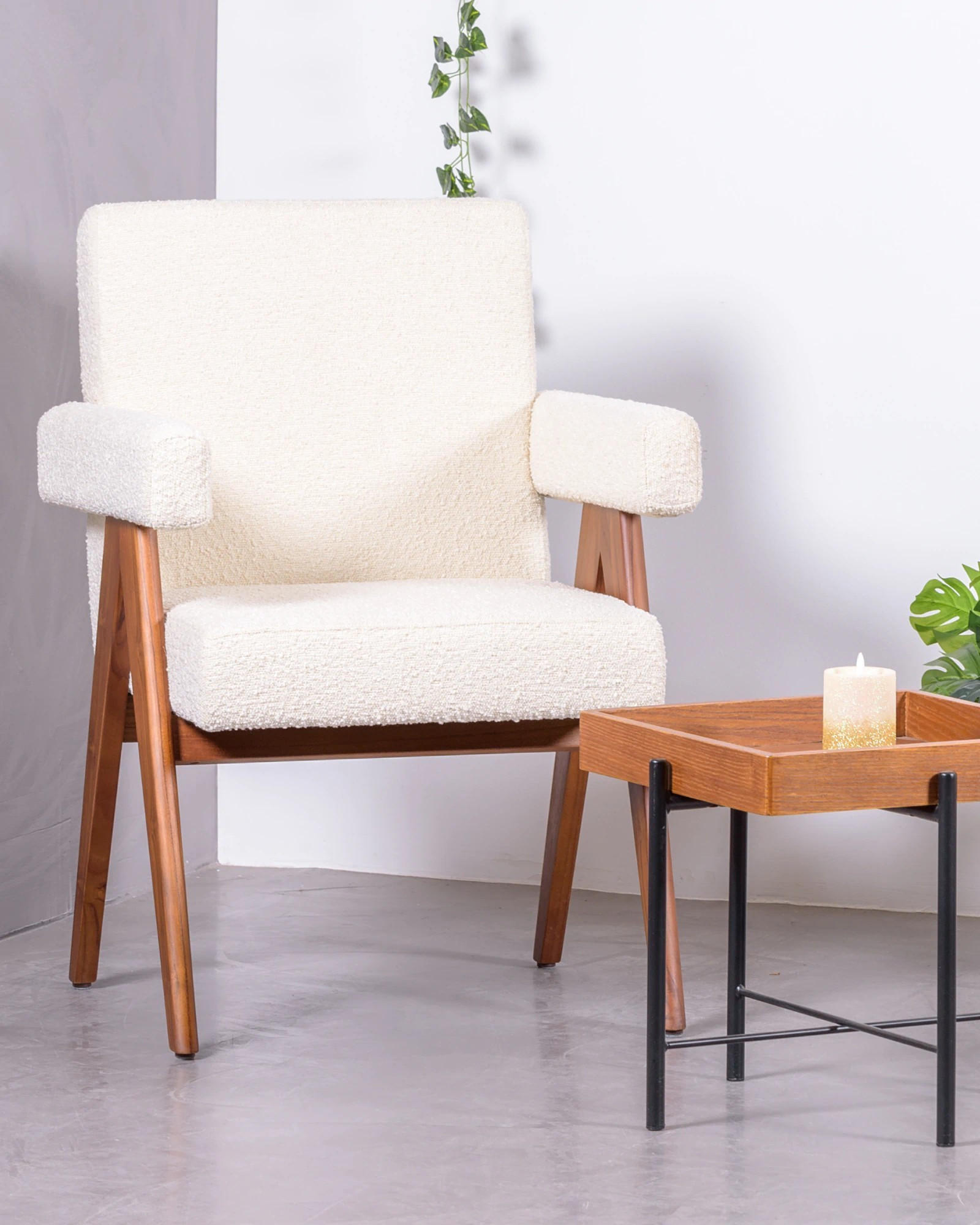 SESSEL Boucle Weiß - Weiß, Textil (60/87/64cm) - Nest Dream