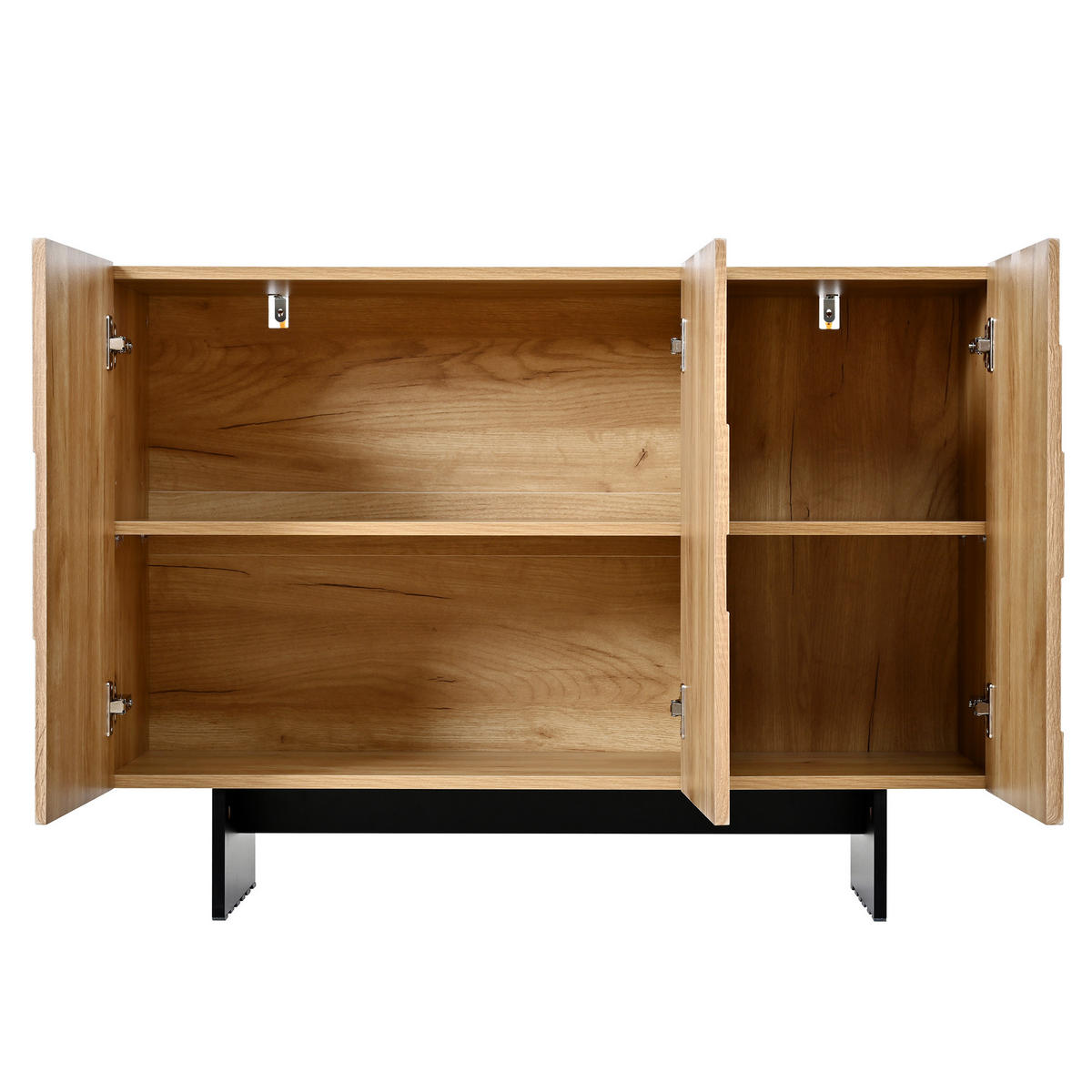 SIDEBOARD Naturholzoptik Schwarz 105/33,5/76 cm - Naturfarben, Naturmaterialien (105/76/33.5cm) - PANGIVO