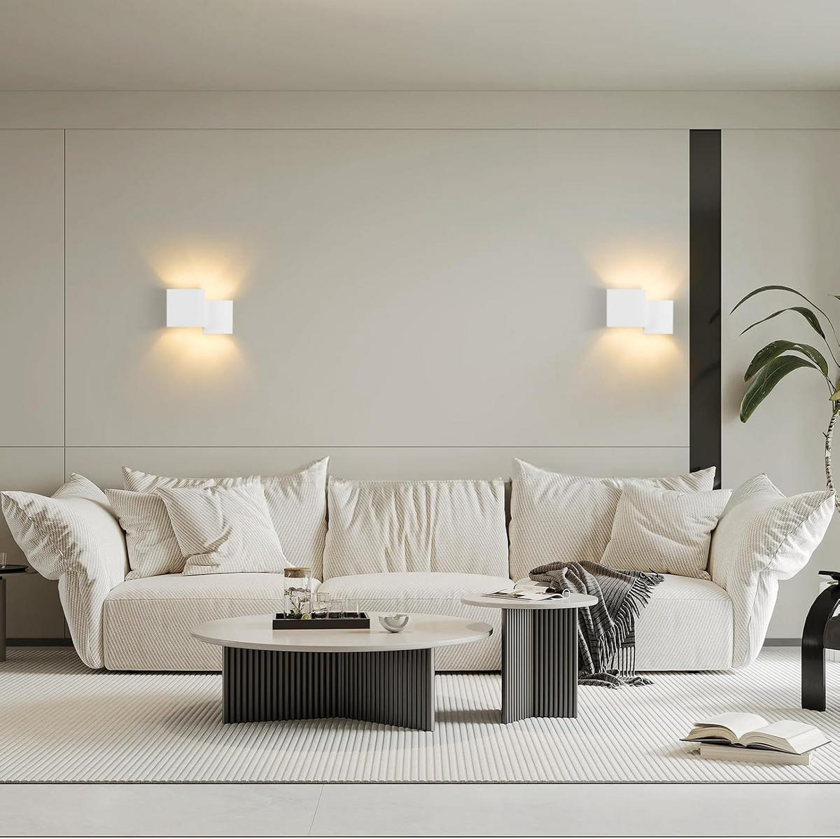 LED - WANDLEUCHTE Wellthun 13.5/11.5/19.7 cm - Weiß, Metall (13.5/11.5/19.7cm) - ZMH