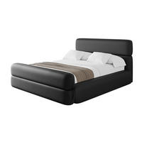 POLSTERBETT mit Bettkasten, Fußteil und Lattenrost, Boxbett mit Matratze H3/H4 - ENORA-Z 180x200 Schwarz Kunstleder - Schwarz Hochglanz, Holzwerkstoff/Textil (180/200cm) - ALTDECOR