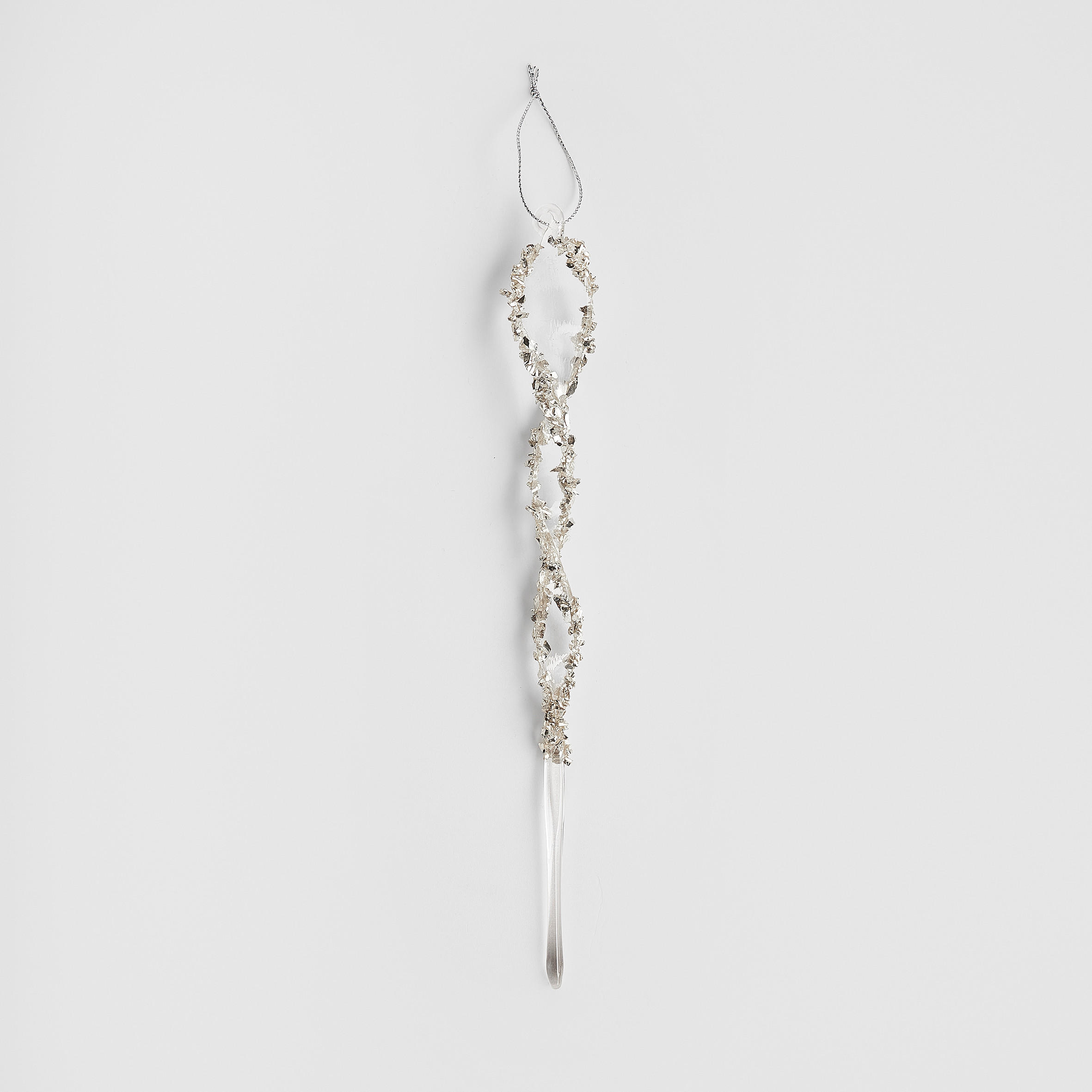 WANDDEKORATION Buse, Silber, 25 cm, Dekorative Weihnachtsdeko - Silberfarben, Glas (1/25/1cm) - home&you