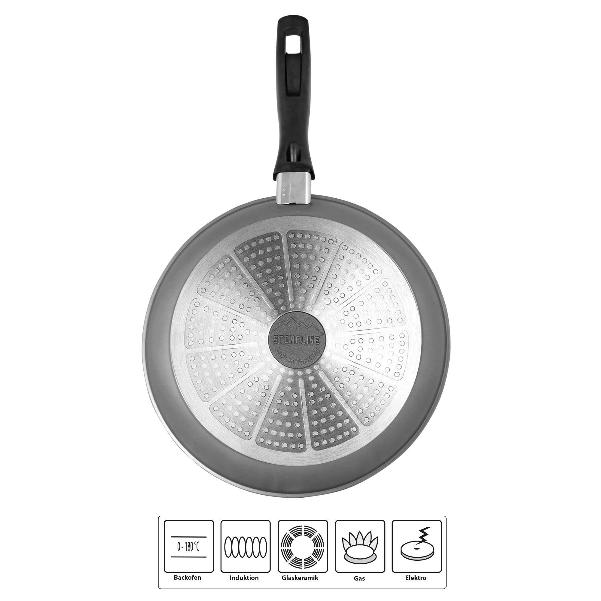 SCHMORPFANNE - Schwarz/Grau, Metall (24cm) - Stoneline