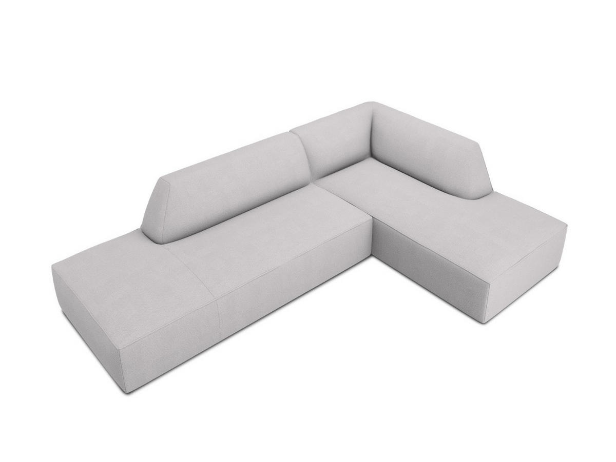 ECKSOFA rechts Ruby aus strukturiertem Stoff hellgrau 4 Sitzplätze - Hellgrau, Textil (180/273cm) - Micadoni