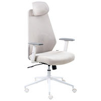 BÜROSTUHL Hellgrau Oryn - Hellgrau/Weiß, Textil/Metall (71/115/65cm) - Beliani