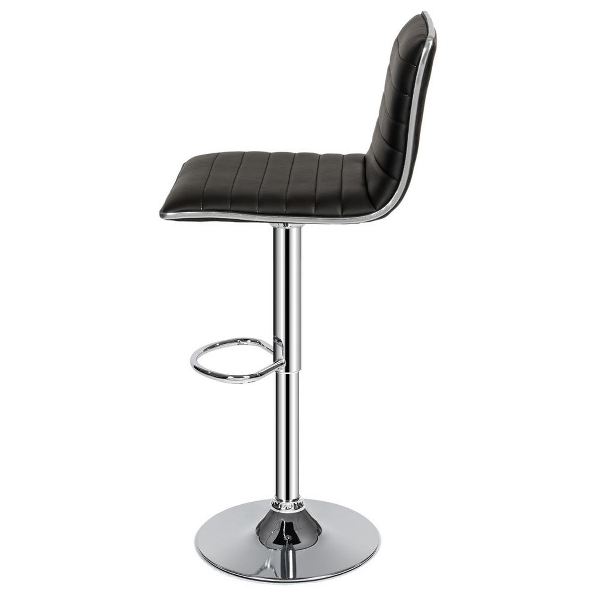 BARHOCKER 2er Set Johannes,Sitzhöhe 60 - 81 cm,schwarz - Schwarz, Textil (40/109/38cm) - tectake