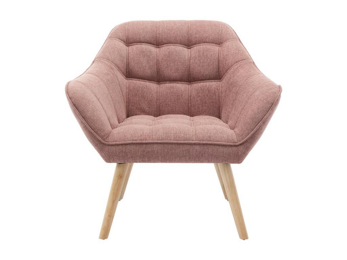 SESSEL - melierter Stoff - Rosa - CASERTA - Pink, Textil (73/77/82cm) - Vente-Unique