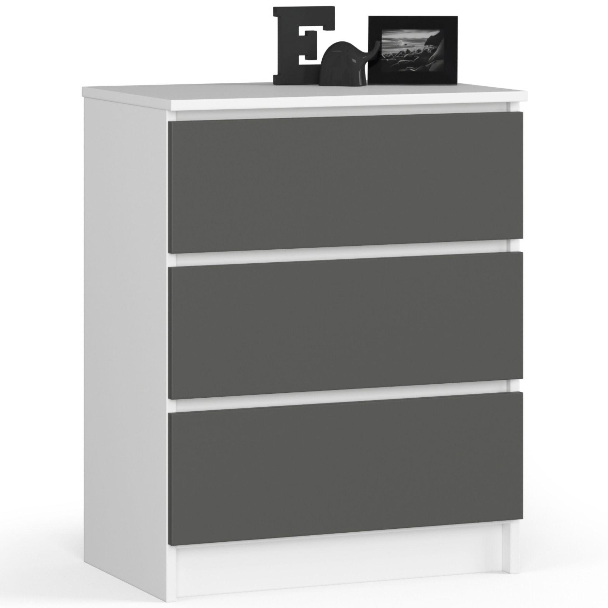 RAUMHIRSCH FURNITURE KOMODA bílá, grafitově šedá 77/60/40