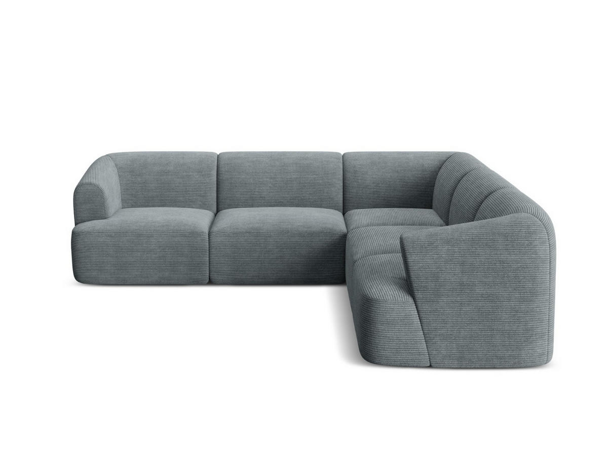 SYMMETRISCHES-MODULARES-ECKSOFA Campi aus Cord dunkelgrau 6 Sitzplätze - Dunkelgrau, Textil (255/255cm) - Cosmopolitan Design