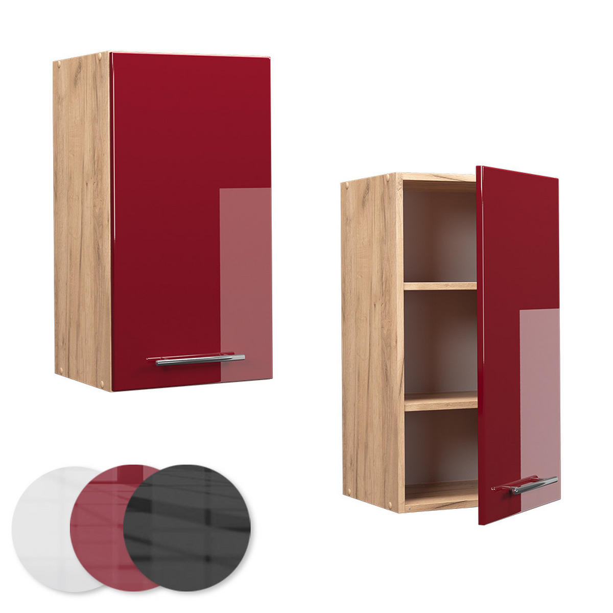 HÄNGESCHRANK Fame-Line Bordeaux Hochglanz 40 cm - Honigeiche/Bordeaux, Holzwerkstoff (40/72/34.1cm) - Vicco