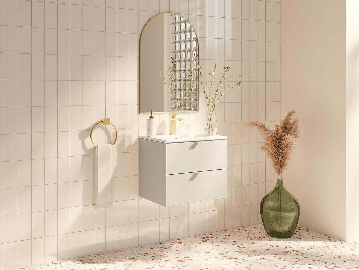 EINZELWASCHTISCH - 60 cm x 46 cm - Holz, Platte - Beige - LAVENA - Beige, Holz (60/50/46cm) - Vente-Unique