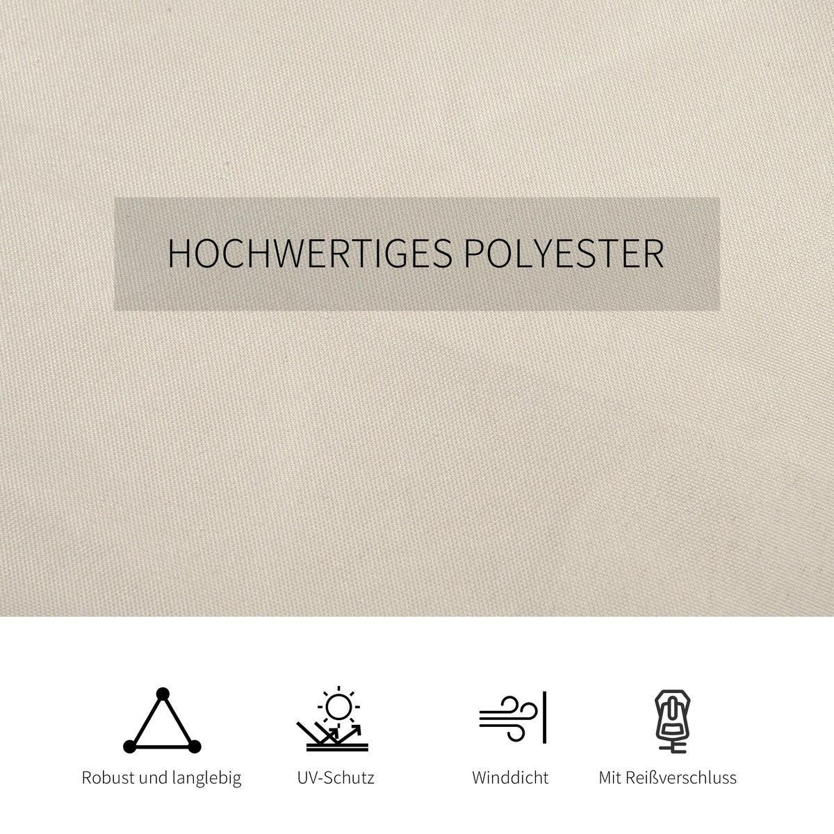 ERSATZVORHANG für Pavillon, Polyester, Beige - Beige, Kunststoff (205/1/302cm) - Outsunny