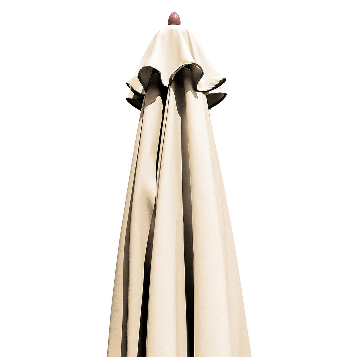 SONNENSCHIRM - Eukalyptus massiv / Polyester - Beige, Holz/Textil (300/300cm) - home24