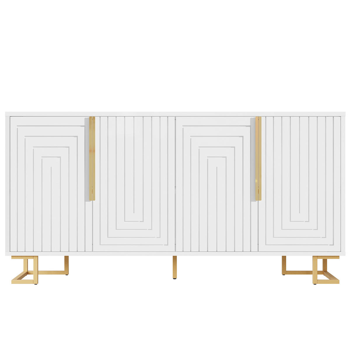 SIDEBOARD mit 2 Türen 152 x 40 x 75 cm Weiß - Weiß, Holzwerkstoff (40/75/152cm) - Meubliv