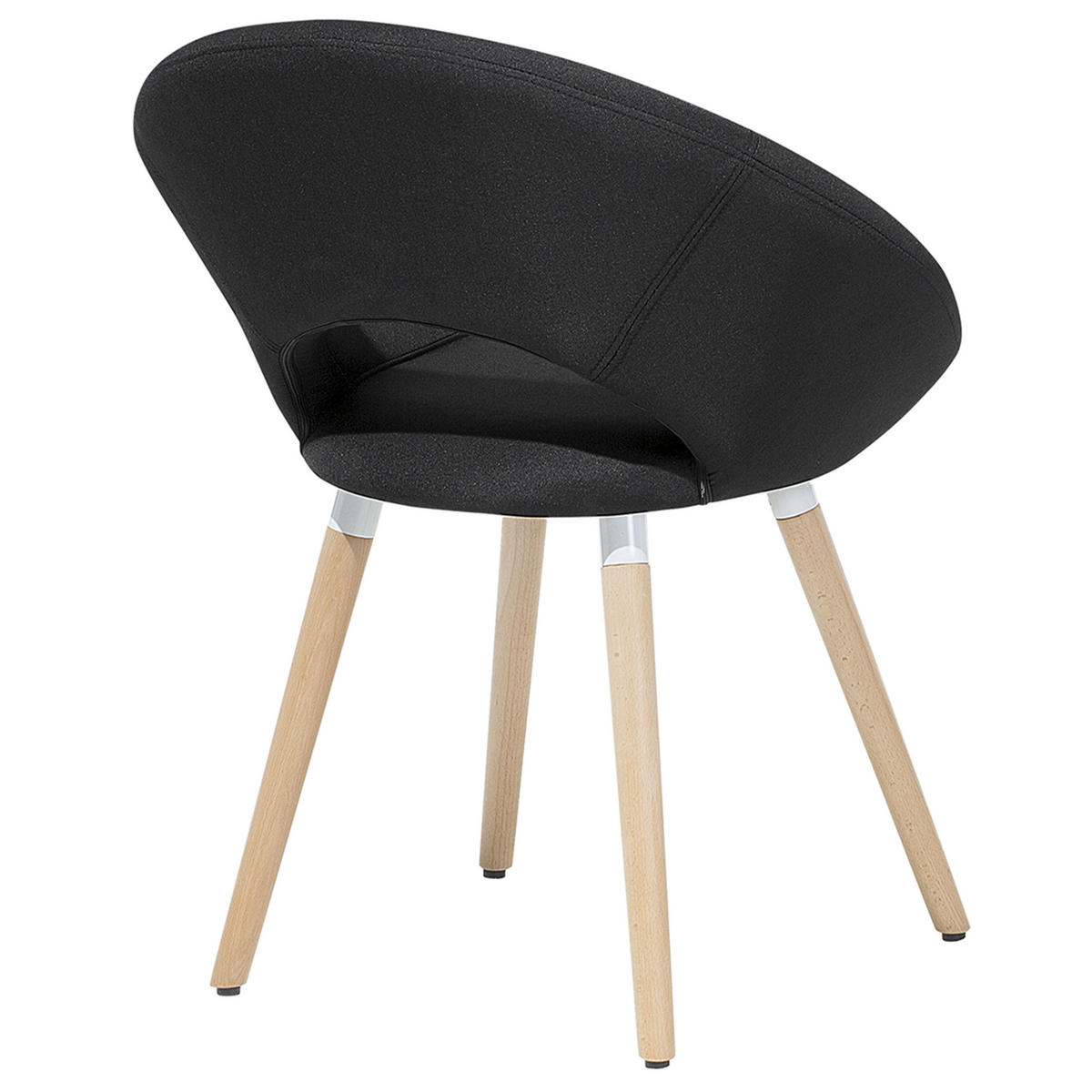 ESSZIMMERSTUHL 2er-Set Polsterbezug Schwarz Roslyn - Schwarz, Holz/Textil (66/80/45cm) - Beliani