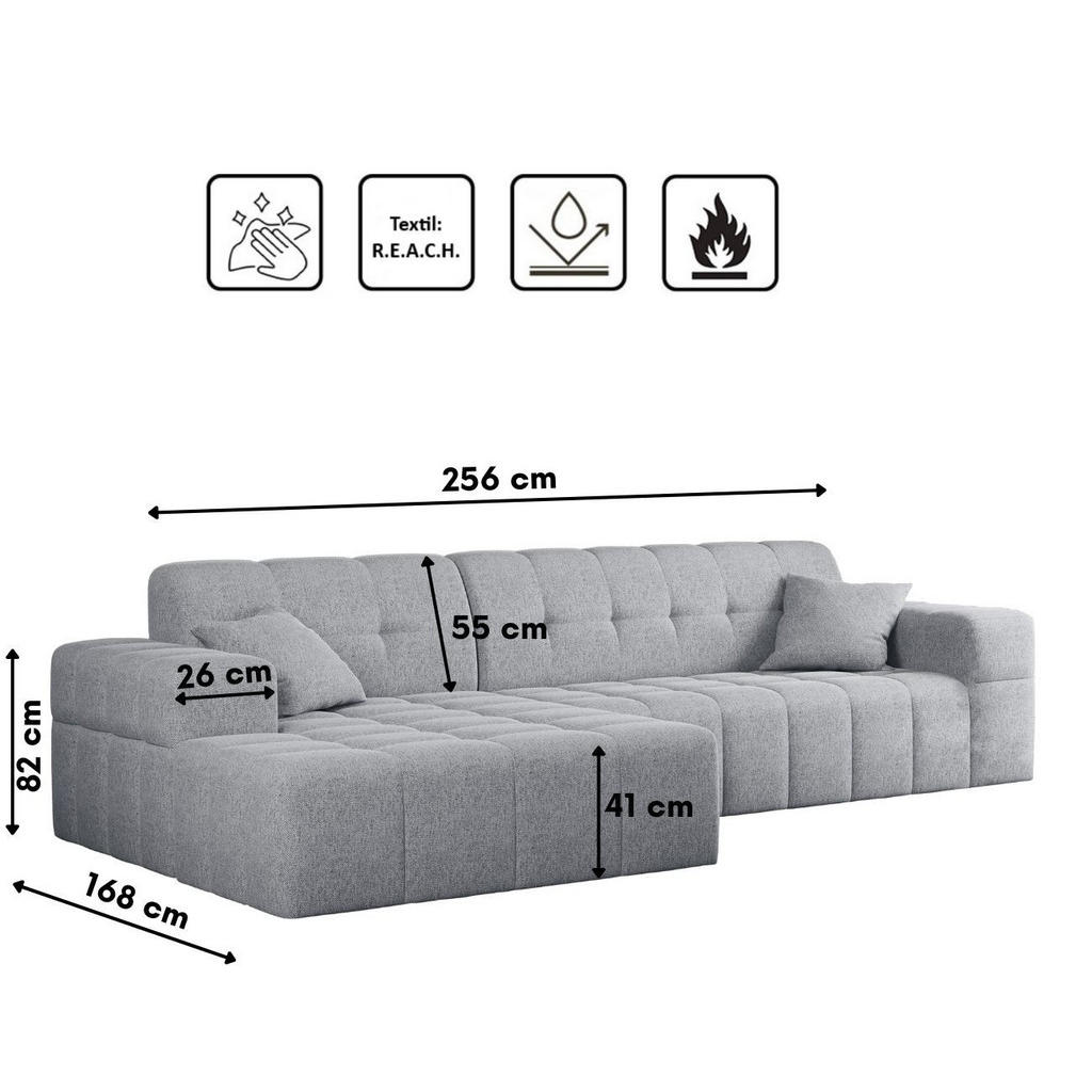 Thumbnail - Kaiser Möbel Ecksofa, Grau, Holz, L-Form,L-Form, 256x168 cm, Reach, Wohnzimmer, Sofas & Couches, Wohnlandschaften, Eckso...