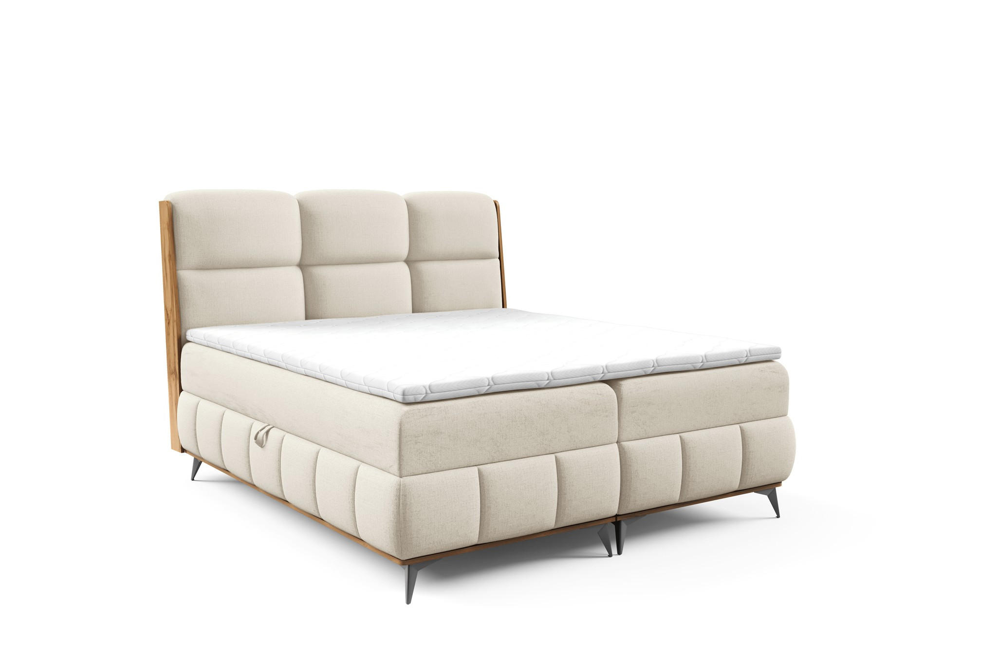 BOXBETT Charlie Premium - Creme, Holzwerkstoff/Textil (160/200cm) - Fun Möbel