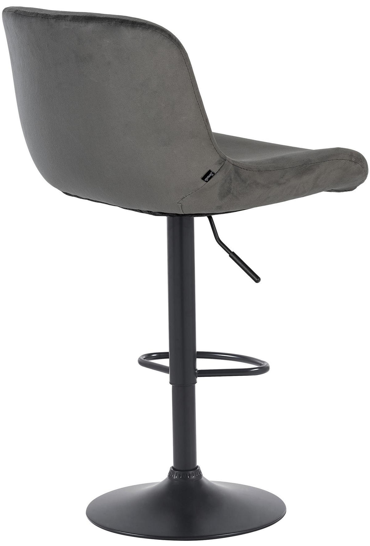 BARHOCKER Samt dunkelgrau - Dunkelgrau/Schwarz, Textil/Metall (50/85/50cm) - CLP