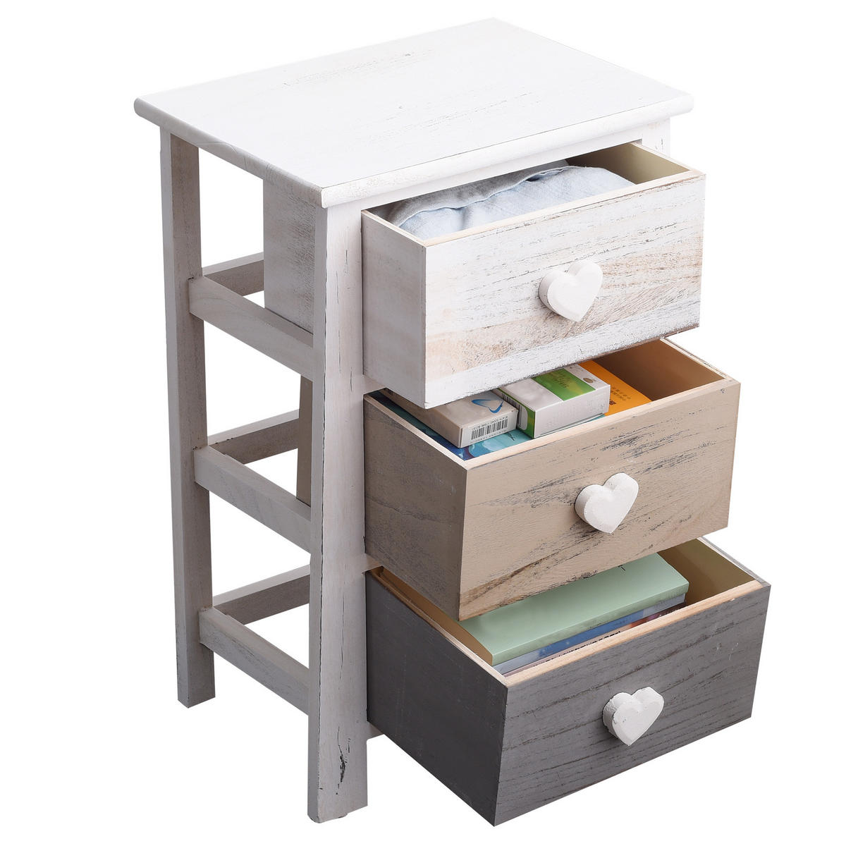 NACHTTISCH Weiß 27/37/56 cm - Weiß, Holz (27/56/37cm) - Mobili Rebecca