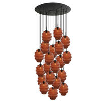 GALERIELEUCHTE Echos 20-flammig Braun Ø 25cm - Schwarz/Braun, Glas (25/25/28cm) - s.luce