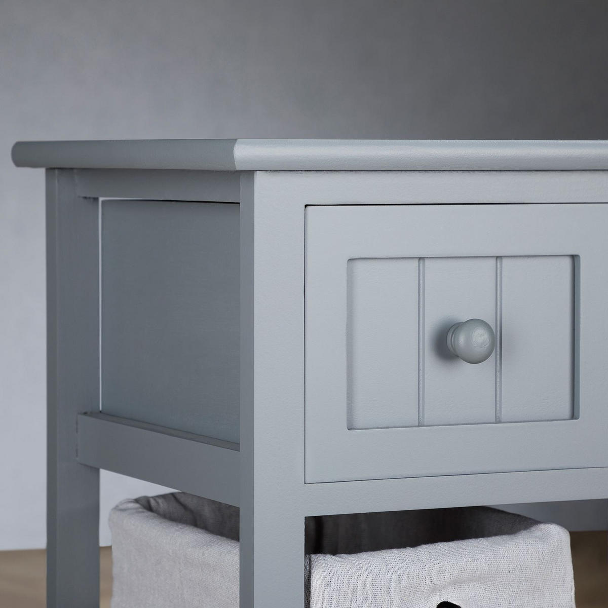 NACHTTISCH TALASI - Grau, Holz (28/67/30cm) - IDIMEX