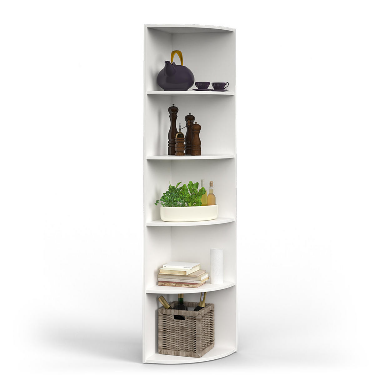 ECKREGAL Ecki Weiß 40 x 180 cm - Weiß, Holzwerkstoff (40/180/40cm) - Vicco