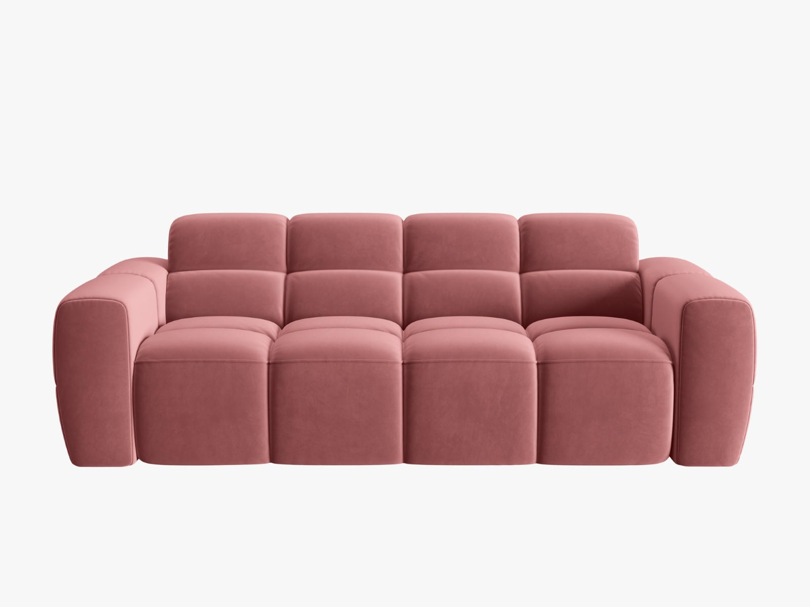 SOFA Lisa aus Samt lachs 3 Sitzplätze - Dunkelrosa, Textil (101/77/216cm) - Micadoni