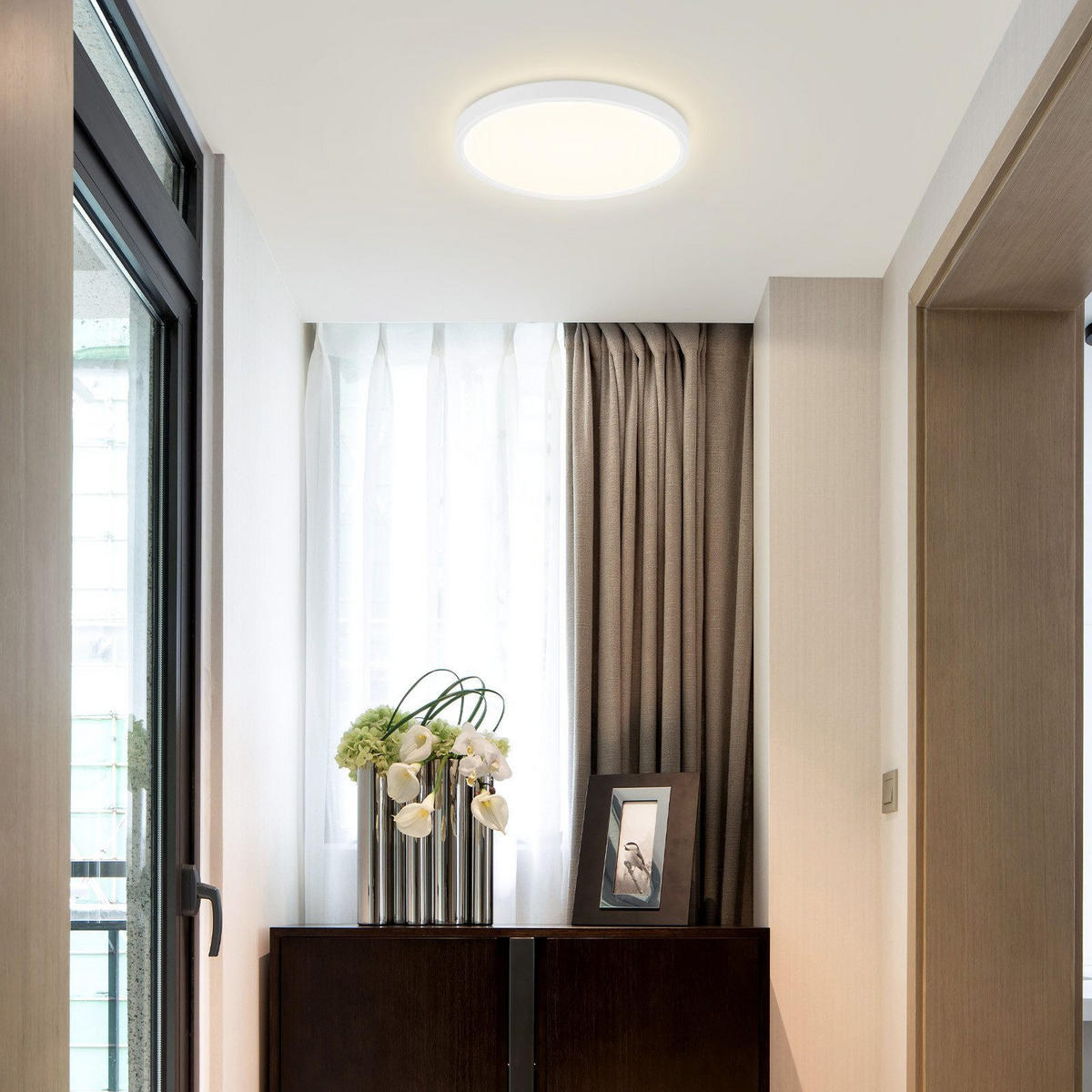 LED-DECKENLEUCHTE Warren 4000K-Neutralweiß 18/18/3 cm - Weiß, Kunststoff (18/18/3cm) - Nettlife