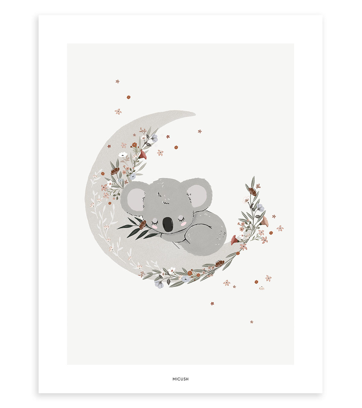 POSTER Süßer Koala, 30x40 cm - Grau, Papier (30/1/40cm) - Lilipinso