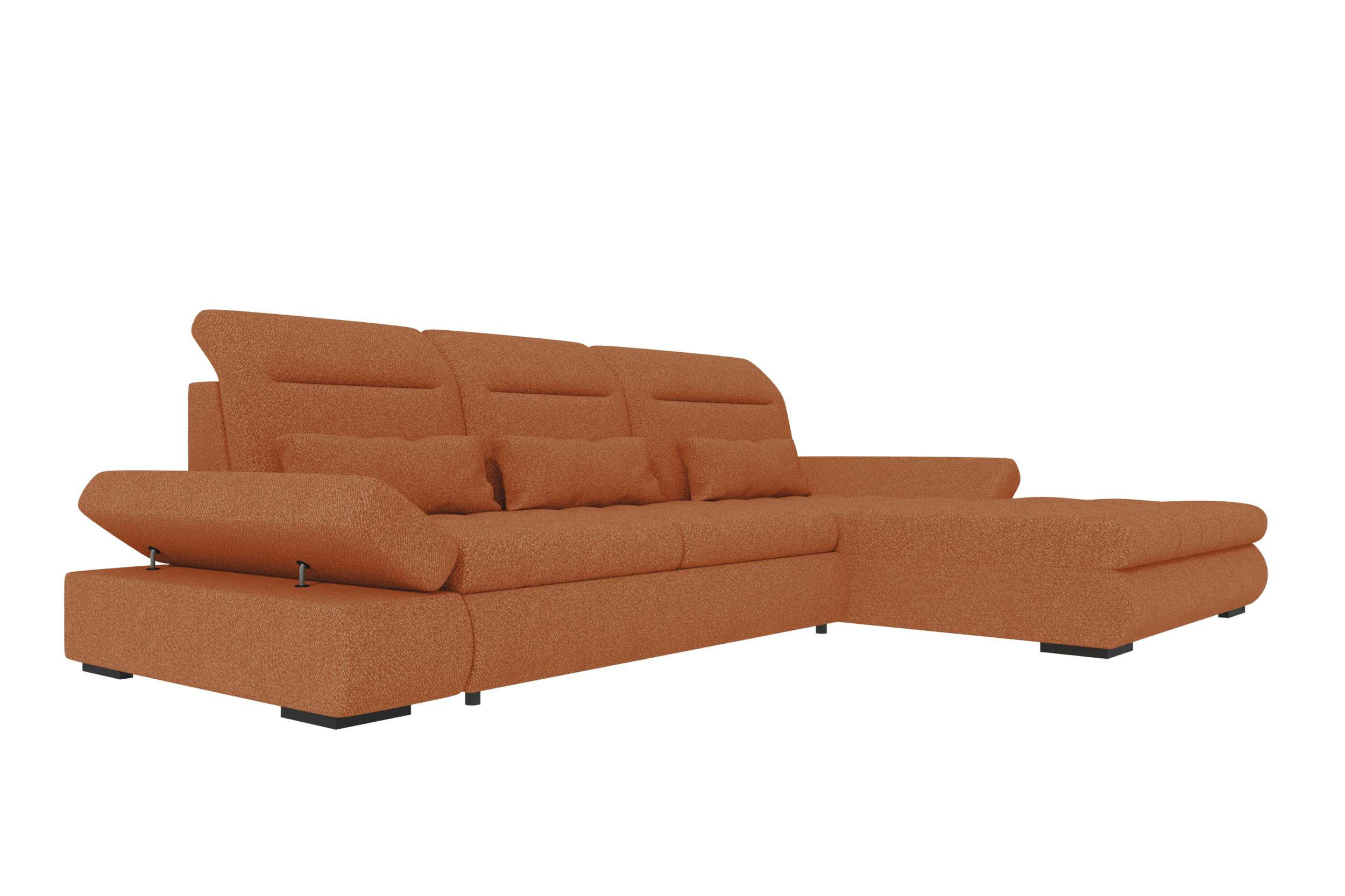 ECKSOFA Toscana Plus Strukturstoff inkl. Schlaffunktion - Rostfarben, Textil (300/179cm) - 99rooms