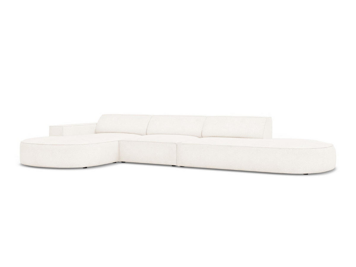 ECKSOFA links Jodie aus Boucle beige 4 Sitzplätze - Beige, Textil (166/342cm) - Micadoni