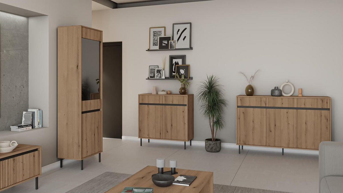 KOMMODE modern CIAO Eiche evoke - Braun, Holzwerkstoff (100/85/40cm) - Compleo24