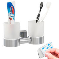 DOPPEL-GLASBECHERHALTER LUCENTE TAPE - Chromfarben, Metall (18.5/11/10cm) - bremermann