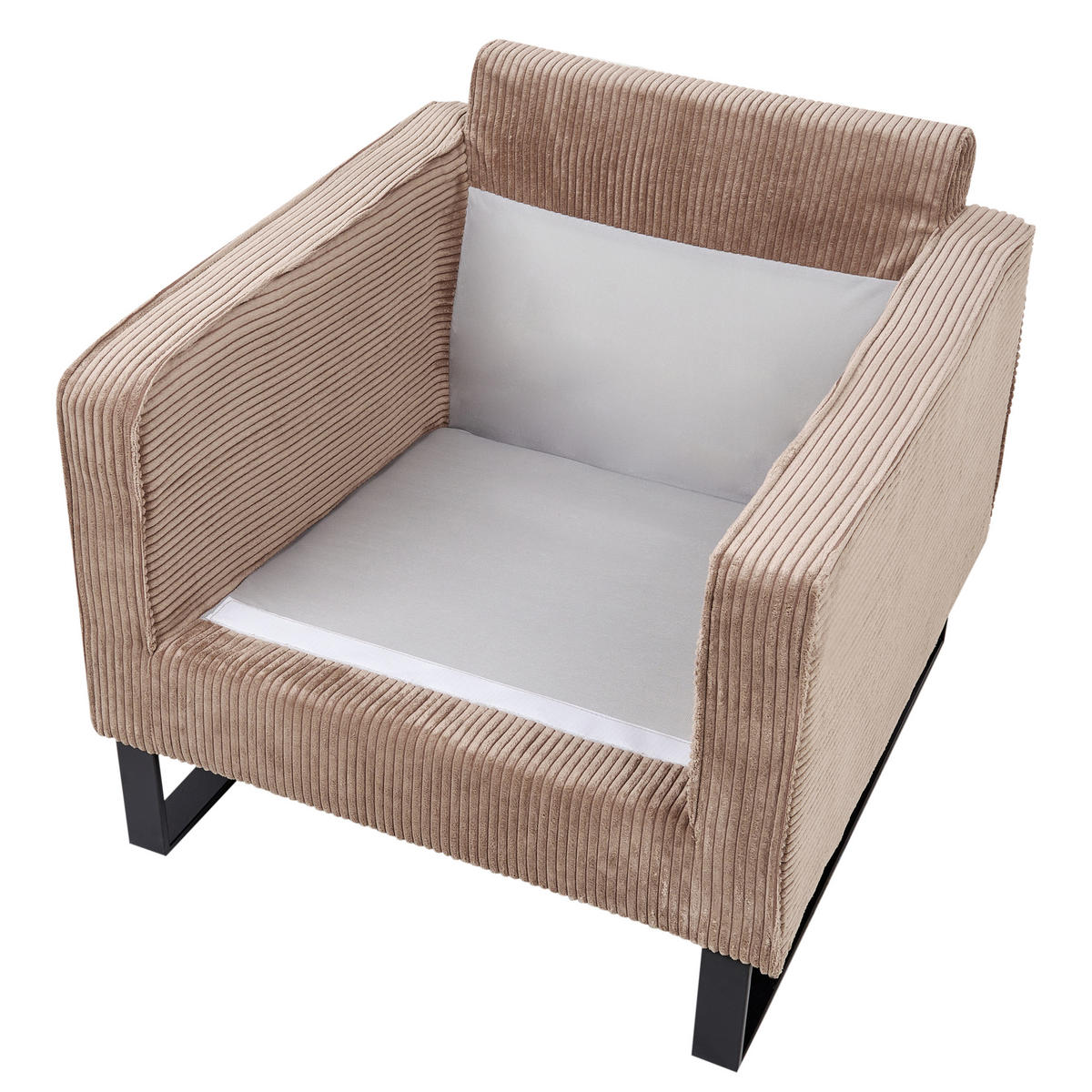 SESSEL Beige Vind - Beige/Schwarz, Textil (79/82/85cm) - Beliani