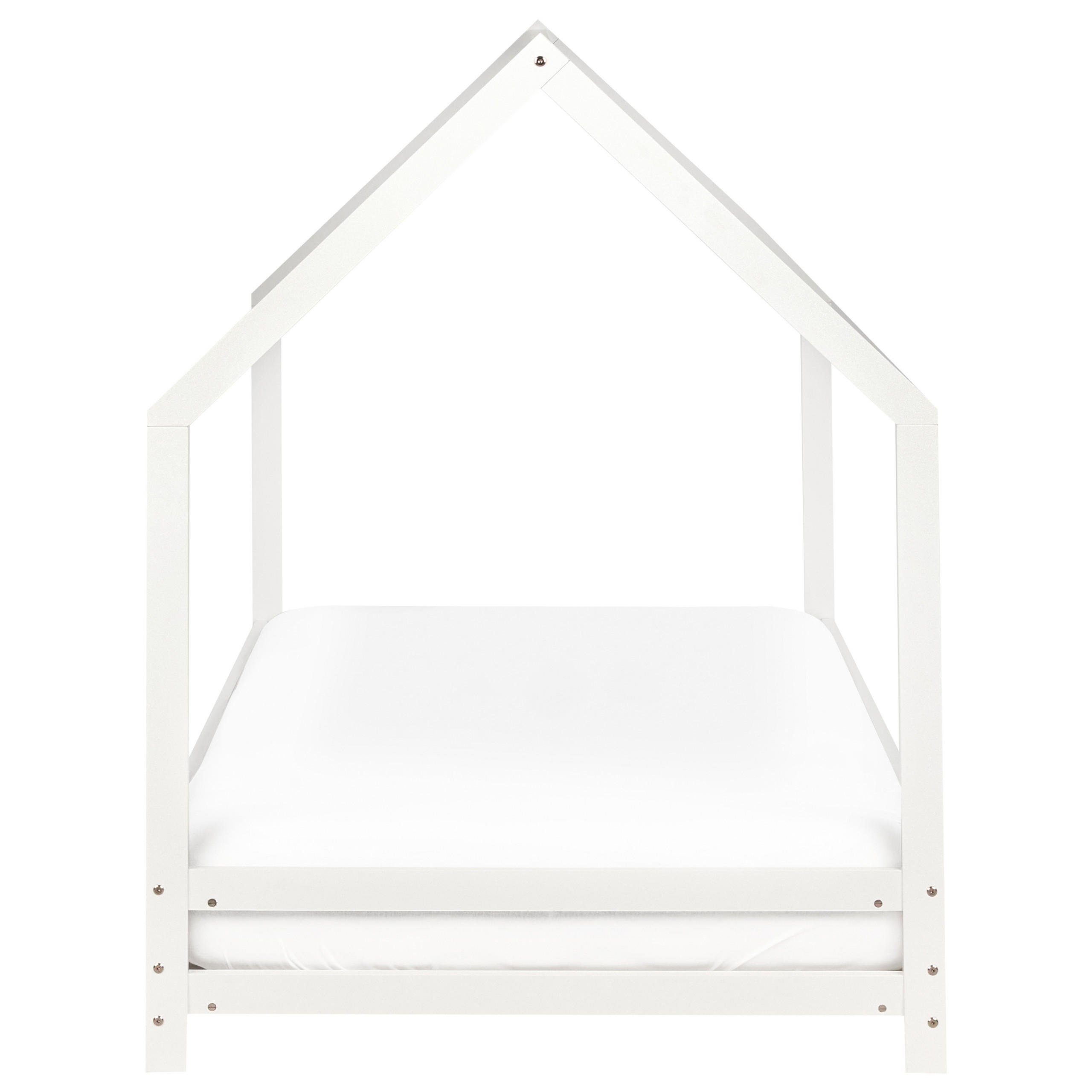KINDER-HAUSBETT Weiß 90-200 cm Appy - Weiß, Holz (90/200cm) - Beliani