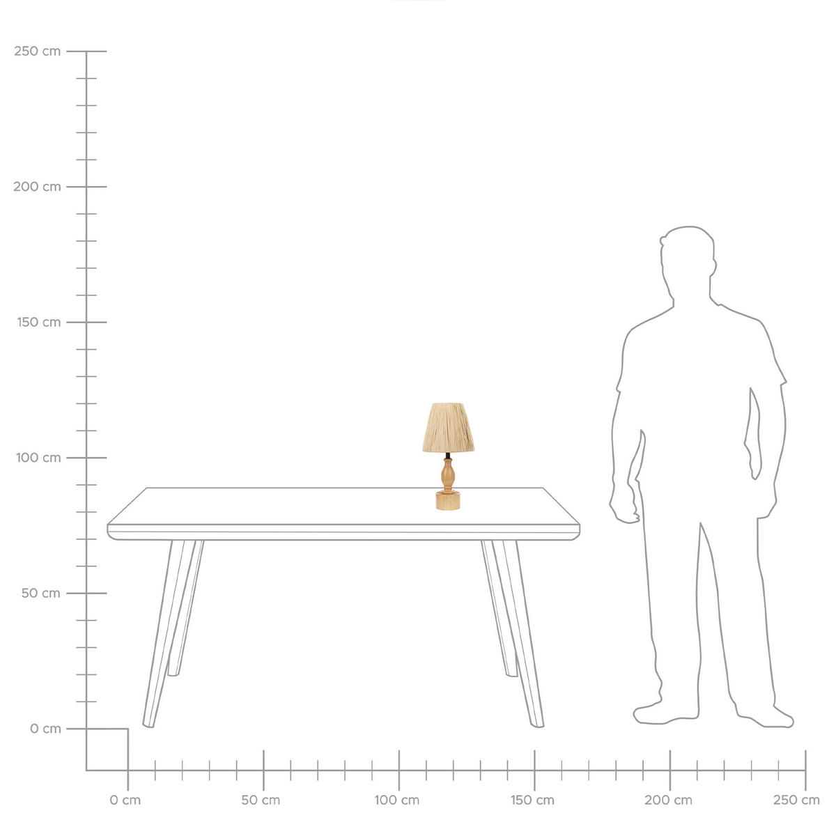 TISCHLAMPE Morona 20/20/41 cm - Naturfarben, Holz (20/20/41cm) - Beliani