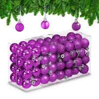 WEIHNACHTSKUGELN Pink 96er-Set Kunststoff 4x3 cm - Pink, Kunststoff (3/4/3cm) - Relaxdays