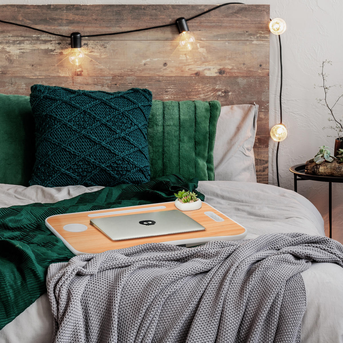 LAPTOPTISCH - Hellbraun, Kunststoff/Metall (40/63/26cm) - Relaxdays