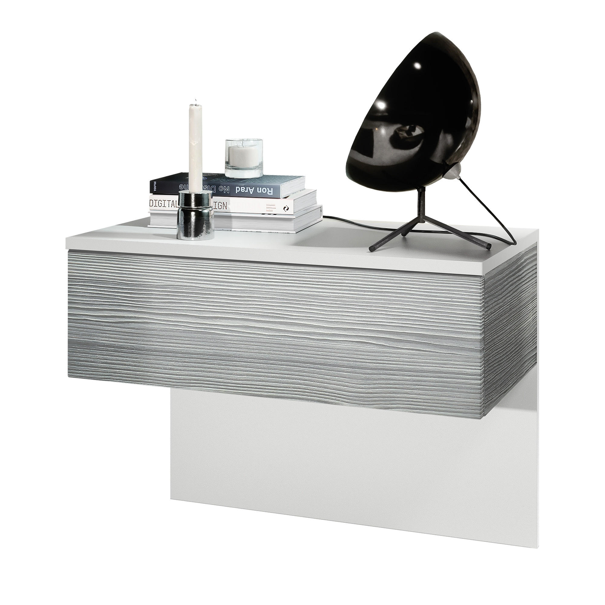 Vladon Nachttisch Anthrazit 60x46x35 cm