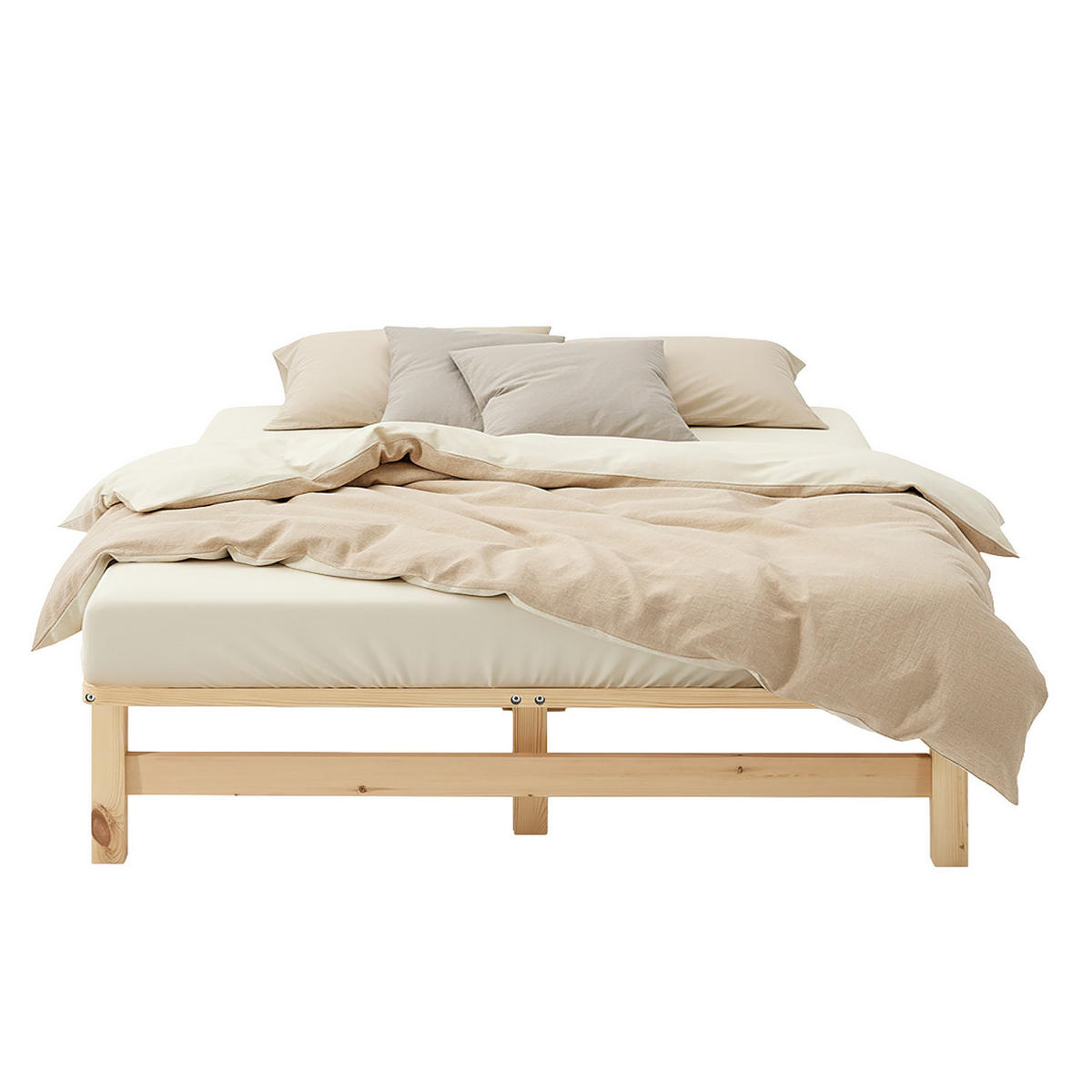 HOLZBETT mit Lattenrost 120/200 cm natur - Naturfarben, Holz (120/200cm) - Homestyle4u