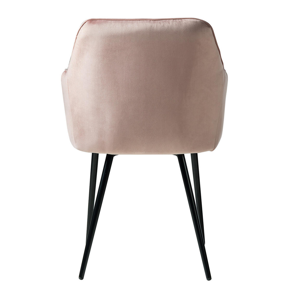 ARMLEHNENSTUHL - Eisen - Schwarz/Altrosa, Textil/Metall (60/84/56cm) - home24